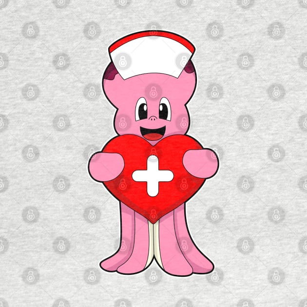 Octopus as Nurse with Heart by Markus Schnabel